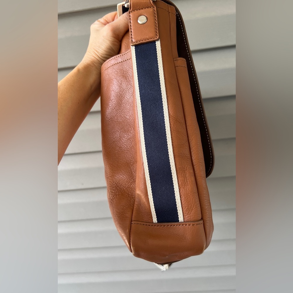 Coach Heritage Web Messenger Brown Leather Adjustable Strap Bag - Picture 6 of 16